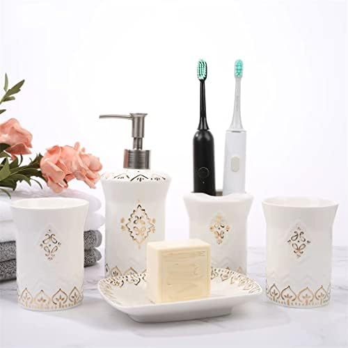 Banheiro de cerâmica de estilo europeu Sxymkj de cinco peças de enxaguatório de dentes de dentes de enxaguar de dentes