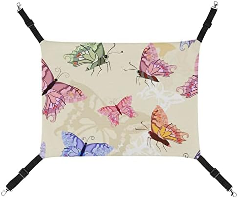Butterfly Butterfly Gato de pet -hammock Cama de dormir com tiras ajustáveis ​​e ganchos de metal 16,9 x13