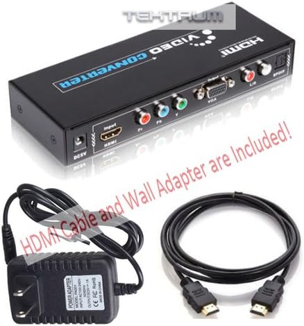 Tektrum HDMI para componente Video Video YPBPR/VGA Converter com cabo e adaptador HDMI para treinamento de computador/filmes/jogos