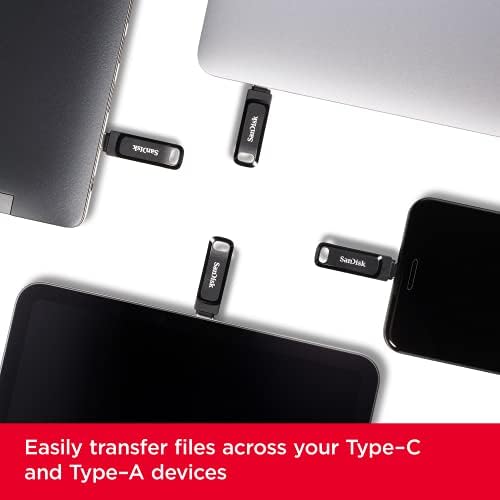 Sandisk 256GB Ultra Drive Dual Go Go Type-C Drive Flash, Black-SDDDC3-256G-G46