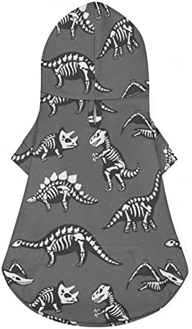 Camisa de caveira de dinossauros doodle fantasia de cachorro de uma peça com acessórios de gem