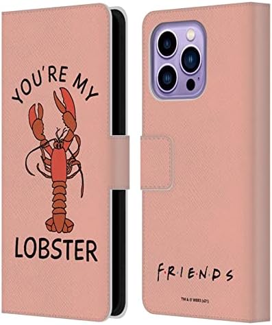 Caixa de cabeça projeta oficialmente licenciado Friends TV Show de TV Lobster Livro de couro icônico Caso da carteira compatível com Apple iPhone 14 Pro Max