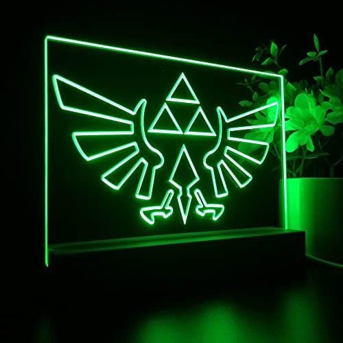 Koontz As lendas de Zeldas Triforce Anime Night Light 3D Illusion Lamp 7 Cores Mudar 4 Modo de iluminação Power USB