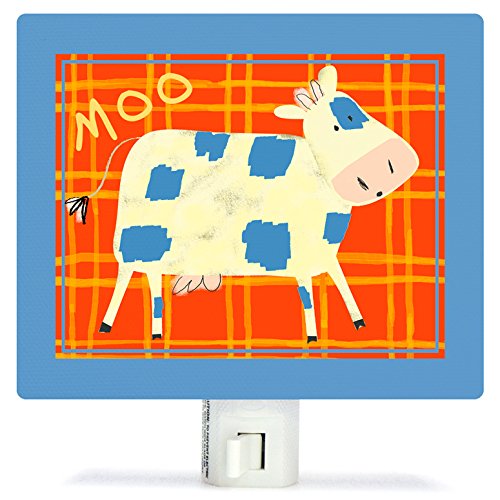 Oopsy Daisy Pe3153 Cow diz Moo Night Light, 5 x 4, azul