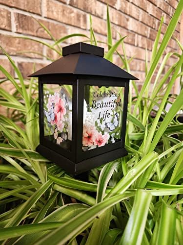 Carson Memorial Lantern Garden Speed ​​com vela sem chamas - presente de simpatia para funeral - perda de um ente querido - Luzes