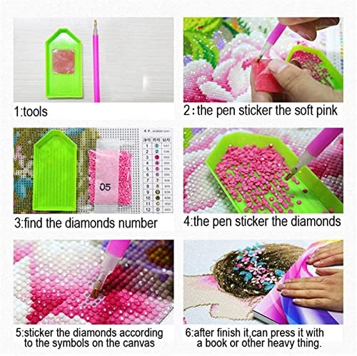 Grandes árvores de riacho de pintura de diamante por kits de números, DIY 5D Diamond Diamond Square Prain Frill Stitch