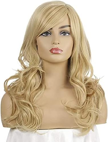 Peruca de substituição de cabelo, perucas elegantes para mulheres europeias e americanas novas damas loiras longas cabelos encaracolados