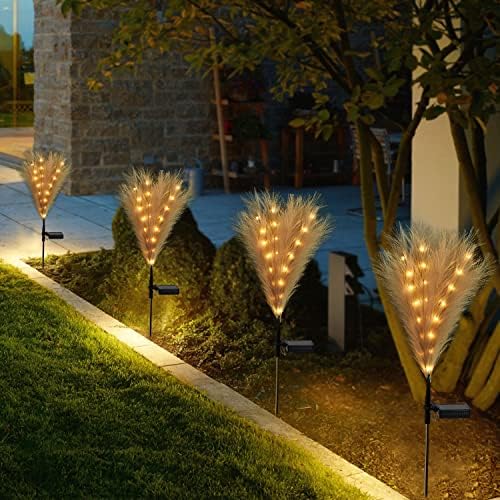 Luzes de jardim de pampas pampas de 2 pampas - Luzes de estaca de jardim movidas a solar