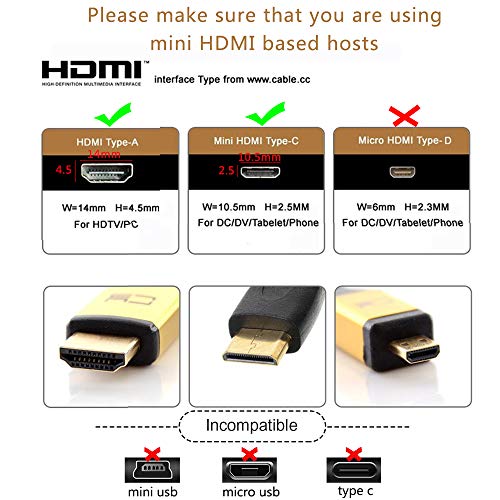 15cm Mini HDMI Adaptador de 90 graus ângulo reto Mini HDMI macho para HDMI Feminino Adaptador de cabo Suporte 1080p