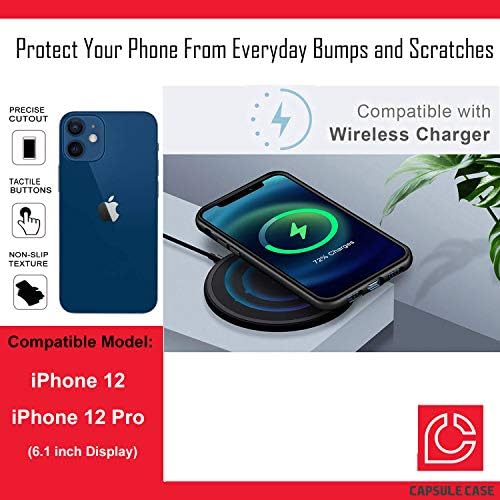 Ohiya Case Compatível com o iPhone 12 [Proteção militar Proteção à prova de choque para o coldre de kickstand protetora da capa preta