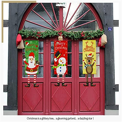 Xunion vyqno5 Feliz Natal Porta de placas Decorações de guirlanda de guirlanda Xmas Ano Novo Ornamentos de pano pendurado