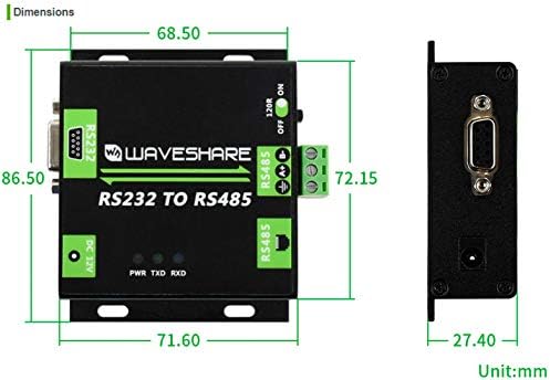 Conversor RS232 a RS485 Industrial RS485 Adaptador Bidirecional ADI Isolamento magnético 600W Anti-Surge, transmissão de 1,2 km