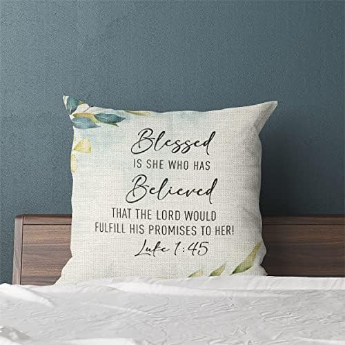 Caixa de almofada de cobertura de travesseiro do verso da Bíblia, presente de bênção, arte das escrituras, ditos das