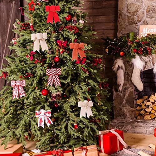 Tunkence Decorações de Natal Linho Arcos de Natal Decorações de Árvore de Natal Grinaldas Grinaldas de Christmas Fall Wreath