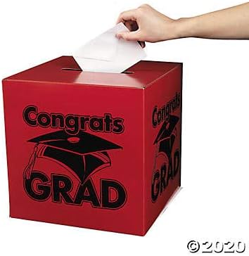 Parabéns Caixa de cartão vermelho de graduação para graduação - suprimentos de festa