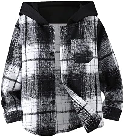 Criança menino menina casaco com capuz fora de roupas de manga longa para baixo camisetas xadrez meninos meninos pesados ​​casacos