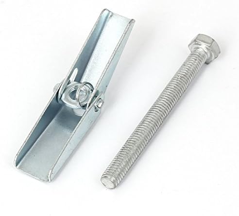 Aexit 5mm x âncoras de 50 mm de mola de mola de metal para parafusos de âncora para parafusos de tom prateado âncoras de 6 pcs