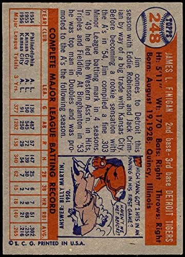 1957 Topps # 248 Jim Finigan Detroit Tigers NM Tigres