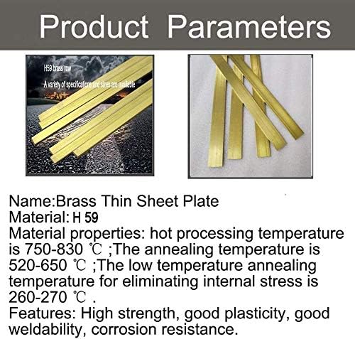 Placa de lençol de latão YUSFZ H62 Cu Tamanho personalizado Modelo CNC Modelo de molde Diy Contrrução de latão Pad Espessura