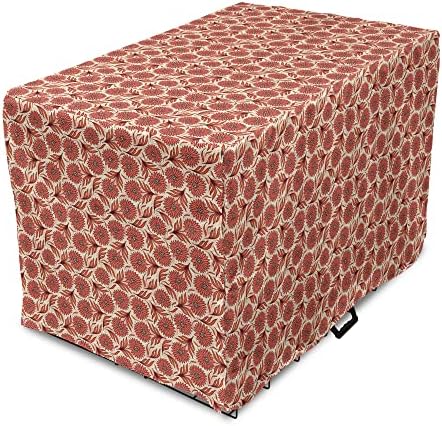 Capa de caixas de cachorro de Ambesonne Coral, padrão nostálgico com Gerbera lembrando a frescura do verão, fácil de usar