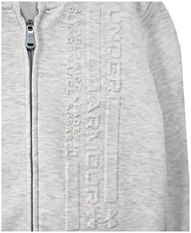 Under Armour Boys 'Hoodie, Pullover de lã, logotipo e designs impressos, Mod Gray-Zip em relevo, 4T