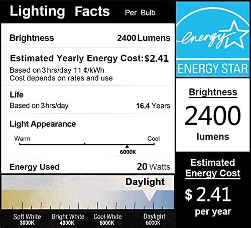Dragonlight 20W Lâmpadas de milho LED sem ventilador E26 Base LED LED LED 6000K 2.400 lúmens, pacote de 2