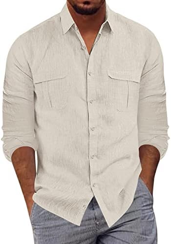 XXZY 2022 Novas camisas masculinas Moda de moda casual Botão lapela algodão cor de cor sólida de bolso masculino