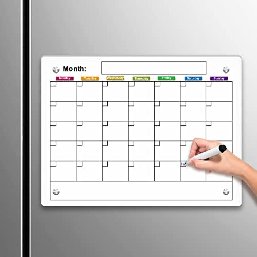 Calendário de acrílico mensal magnético Calendário de aprácbio do calendário de acrílico personalizado calendário do calendário do calendário com notas