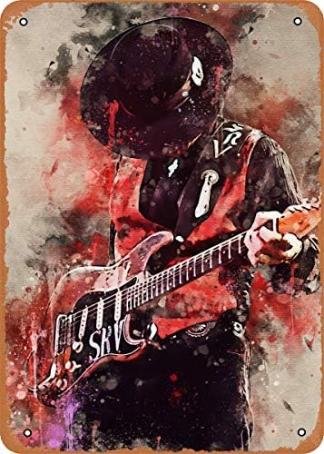 Artista Eicoco Stevie Ray Vaughan Placa Pôster Metal Tin Sign 8 x 12 Decoração de parede retrô vintage