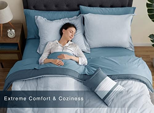 Monbix queen -size cama em uma cama de bolsa conjunto durante toda a estação Coleção de cama de microfibra respirável