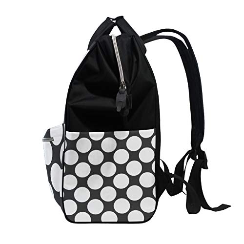 Backpack de mamãe para bebês para cuidados com o bebê, impressão branca impressão a água multifuncional Travel Back