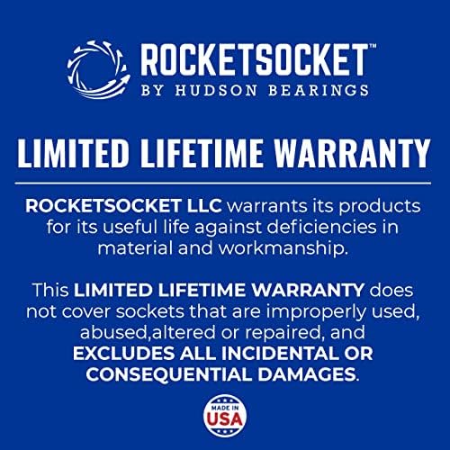 Rocketsocket | 18 peças ¼ ”Drive Bolt Berghut Extrator Socket Ferramenta de ferramentas | Extrato de tecnologia RazorGrip danificada porca e parafusos arredondados congelados danificados | Feito em EUA aço