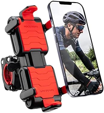Rockbros Bike Phone Holder - Motocicleta ajustável Montagem do guidão para scooter de bicicleta, grampo de telefone celular