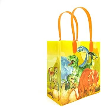 Tinymills Jurássico Partido Dinosaur Favor Favor de Treat Bags- Dinosaur Goody Bags com alças para pacote de festas