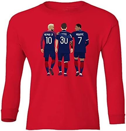 Paris Football Novo trio de futebol Leo Goat meninas meninas jovens de manga comprida T-shirt