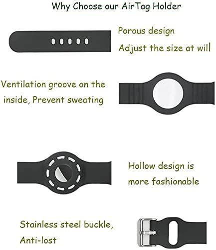 2 pacotes de pulseira para Apple Airtag, bandas de relógio de silicone para Apple Air Tag GPS com estojo de proteção, cinta