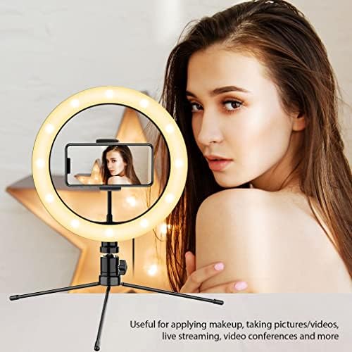 Bright selfie anel Tri-Color Light Compatível com o seu Spice Mobile Stellar 600 10 polegadas com remoto para transmissão
