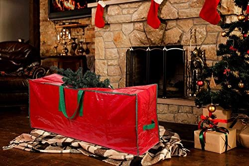 Bolsa de armazenamento de árvore de Natal de férias Shatchi - armazena até 8,5 pés de árvore de Natal artificial desmontada,