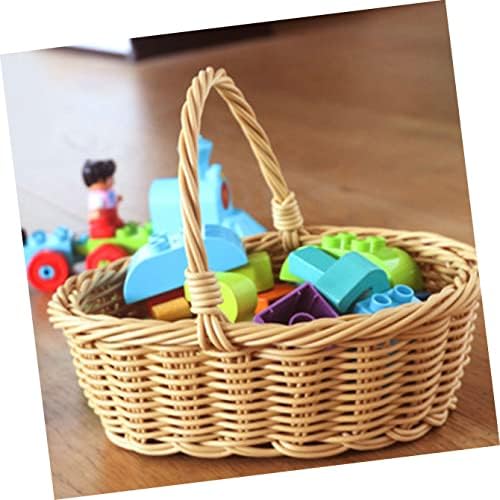 Zerodeko para crianças Organizador imitação de quarto cesto de cesto de cesto de joalheria brinquedos de jóias rattan