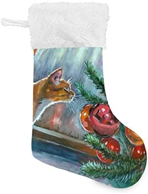 Alaza Christmas meias Árvore de Natal com Balls Classic Classic personalizadas grandes decorações de meia para férias em família Decoração de festa de festa 1, 17,7