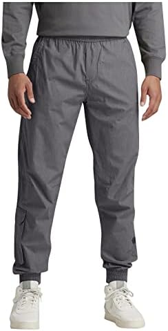 Calças de carga folgada masculina, calças casuais de cor masculina de cor sólida casual, calças de carga de cordão
