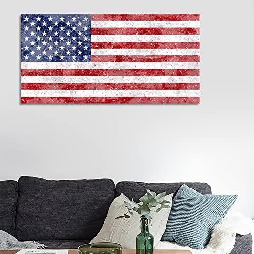 American Flag Canvas Wall Art USA FAGENHA PICMAS DE PAREDE DE VIDAÇÃO Decoração de parede Decoração de bandeira nacional