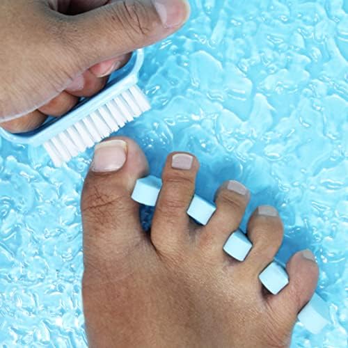 Conjunto de manicure para kit de pedicure de 6pc - escova de unhas para limpar as unhas, espaçadores de dedos, pedra -pomes,