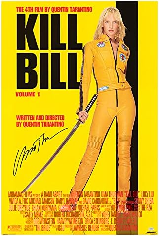 Uma Thurman autografou Kill Bill 24x36 pôster de filme de um lado