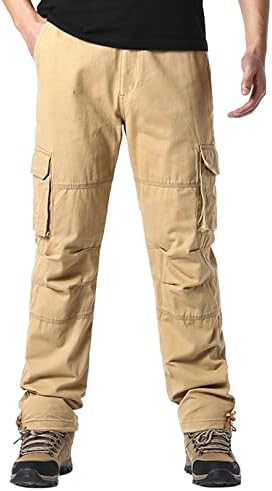 Miashui masculino Men Moda casual Multi Pocket Zipper Buckle Cargo Masculino Calças de Ferramentas de Ferramentas de