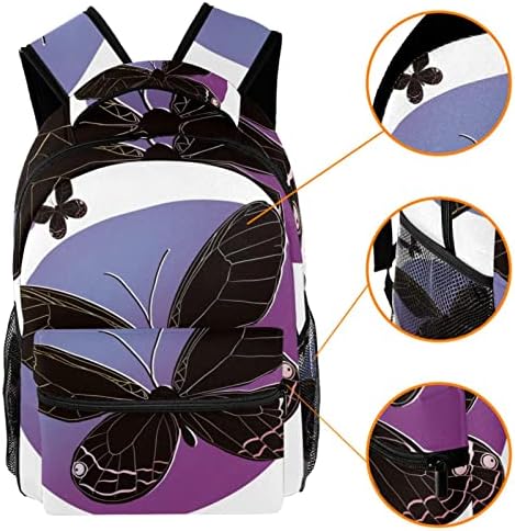 Kapohu Colorful Butterfly Casual School Backpack For Boys Girls Laptop Bookbag Bag para homens 11.5x8x16in