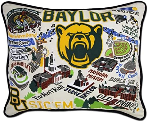 Catstudio Baylor University Collegiate Collegiate bordado Decorativo Pillow