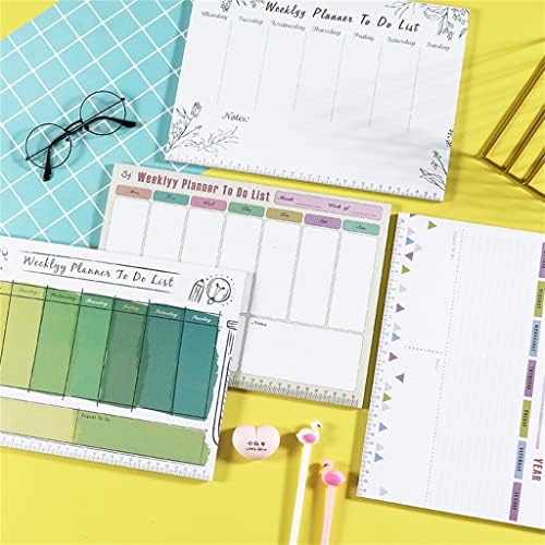 Yfqhdd A4 Plano de Plano Semanal Notebook 54 Folhas Cronograma Organizador Notas de Escola Os artigos de papelaria de escritório da escola