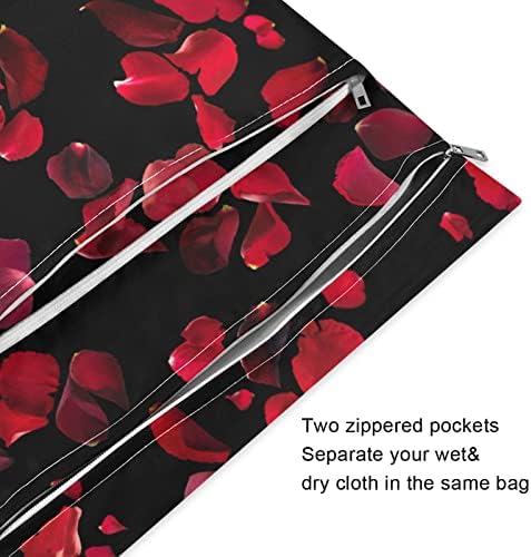 KIGAI 2PCS Bolsas impermeáveis ​​e impermeáveis ​​Pétalas de rosa vermelha Viagem lavável Viagem reutiliza sacos secos