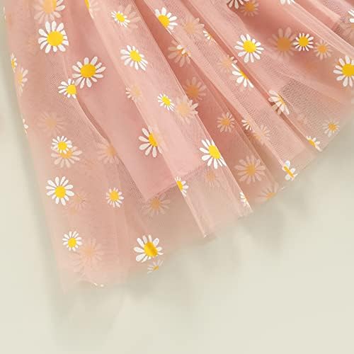 Criança bebê menina lantejão tutu vestido sem mangas Princesss suspensórios estrelado margarida floral tule tule